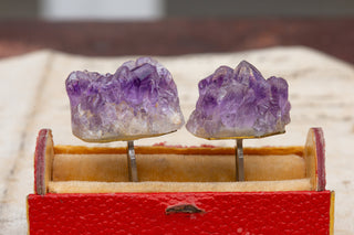 Vintage Rough Amethyst Cufflinks-Ravensbury Antiques