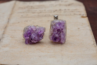 Vintage Rough Amethyst Cufflinks-Ravensbury Antiques