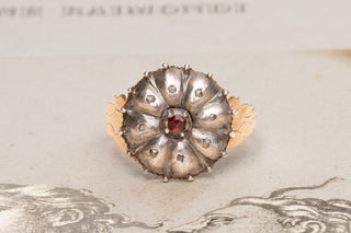 18th Century Italian Garnet & Topaz Cluster Ring-Ravensbury Antiques