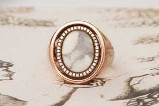 Vintage Rose Gold Swivel Signet Ring-Ravensbury Antiques