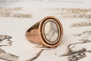 Vintage Rose Gold Swivel Signet Ring-Ravensbury Antiques