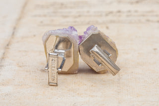 Vintage Rough Amethyst Cufflinks-Ravensbury Antiques