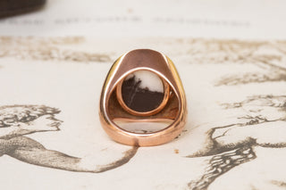 Vintage Rose Gold Swivel Signet Ring-Ravensbury Antiques