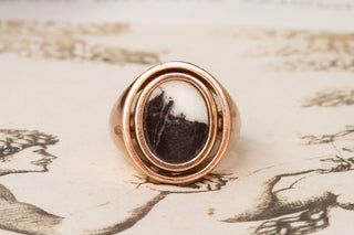 Vintage Rose Gold Swivel Signet Ring-Ravensbury Antiques