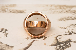 Vintage Rose Gold Swivel Signet Ring-Ravensbury Antiques