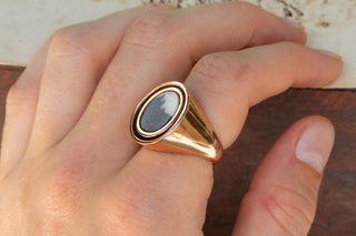 Vintage Rose Gold Swivel Signet Ring-Ravensbury Antiques