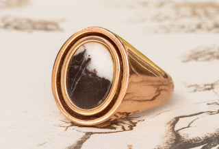 Vintage Rose Gold Swivel Signet Ring-Ravensbury Antiques