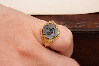 French 19th Century Bloodstone Intaglio Signet-Ravensbury Antiques