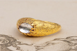 Seljuk Dynasty Islamic Moonstone Gold Ring-Ravensbury Antiques
