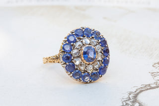 Antique Dutch Sapphire & Diamond Cluster-Ravensbury Antiques