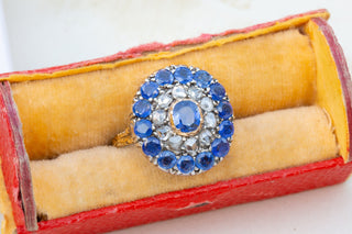 Antique Dutch Sapphire & Diamond Cluster-Ravensbury Antiques