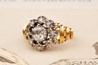 Dutch Mid-Century Diamond Cluster Ring-Ravensbury Antiques