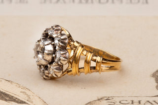 Dutch Mid-Century Diamond Cluster Ring-Ravensbury Antiques