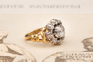 Dutch Mid-Century Diamond Cluster Ring-Ravensbury Antiques