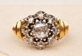 Dutch Mid-Century Diamond Cluster Ring-Ravensbury Antiques