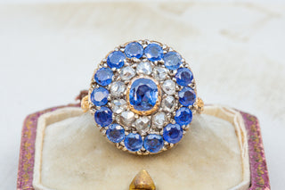 Antique Dutch Sapphire & Diamond Cluster-Ravensbury Antiques