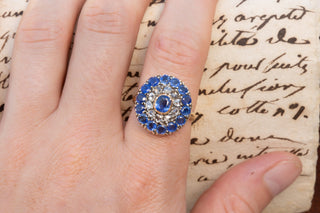 Antique Dutch Sapphire & Diamond Cluster-Ravensbury Antiques