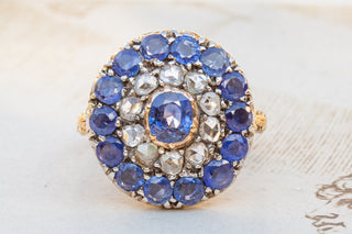 Antique Dutch Sapphire & Diamond Cluster-Ravensbury Antiques