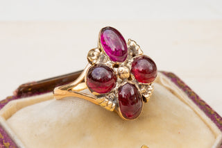 Victorian Garnet Cabochon Cruciform Ring-Ravensbury Antiques