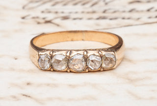 Victorian Rose Cut Diamond Half Hoop Ring-Ravensbury Antiques