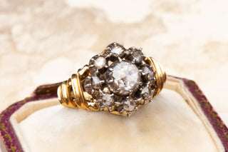 Dutch Mid-Century Diamond Cluster Ring-Ravensbury Antiques