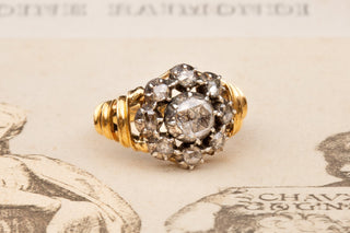 Dutch Mid-Century Diamond Cluster Ring-Ravensbury Antiques