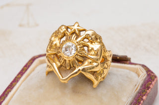 French Art Nouveau Figural Diamond Ring-Ravensbury Antiques