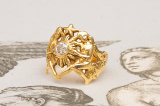 French Art Nouveau Figural Diamond Ring-Ravensbury Antiques