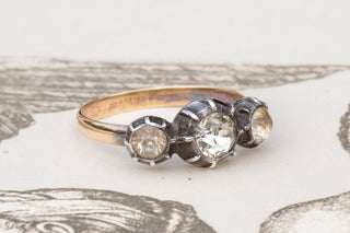 Georgian Three Stone Paste Trilogy Ring-Ravensbury Antiques