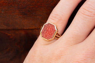 Georgian Carnelian Intaglio Seal Signet Ring-Ravensbury Antiques