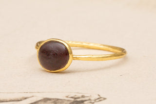 15th-16th Century Carbuncle Garnet Gold Ring-Ravensbury Antiques