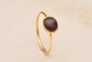 15th-16th Century Carbuncle Garnet Gold Ring-Ravensbury Antiques