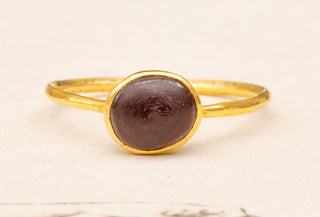 15th-16th Century Carbuncle Garnet Gold Ring-Ravensbury Antiques