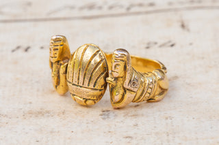 Art Nouveau Egyptian Revival Scarab Ring-Ravensbury Antiques