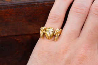 Art Nouveau Egyptian Revival Scarab Ring-Ravensbury Antiques