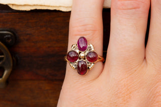 Victorian Garnet Cabochon Cruciform Ring-Ravensbury Antiques