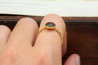 15th-16th Century Carbuncle Garnet Gold Ring-Ravensbury Antiques