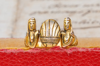 Art Nouveau Egyptian Revival Scarab Ring-Ravensbury Antiques